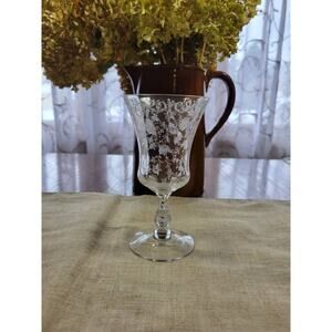Vintage Cambridge Chantilly Low Water Goblet, Crystal Etched, Clear 6-1/2" 3625